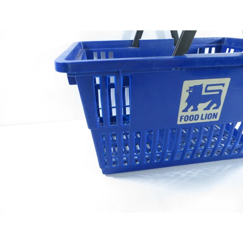 Vintage Food Lion Grocery Store Blue Plastic Shopping Basket 17